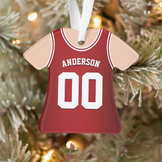 Basketball Tank voor rood en wit team Ornament (Boom)