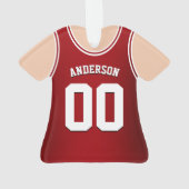 Basketball Tank voor rood en wit team Ornament (achterkant)