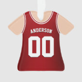 Basketball Tank voor rood en wit team Ornament (voorkant)