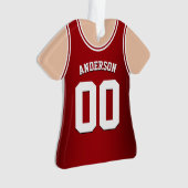 Basketball Tank voor rood en wit team Ornament (voorkant)