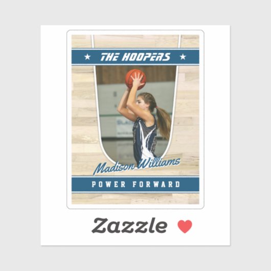 Basketball Team  Blue Souvenir Sticker (Vel)