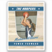 Basketball Team  Blue Souvenir Sticker (Voorkant)