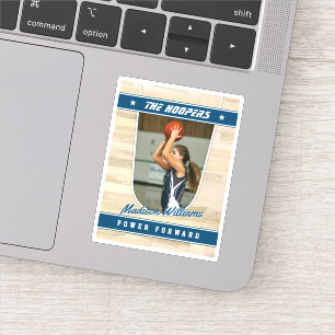 Basketball Team  Blue Souvenir Sticker