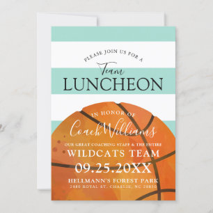 Basketball Team Einde seizoen Luncheon Sage Invite Kaart