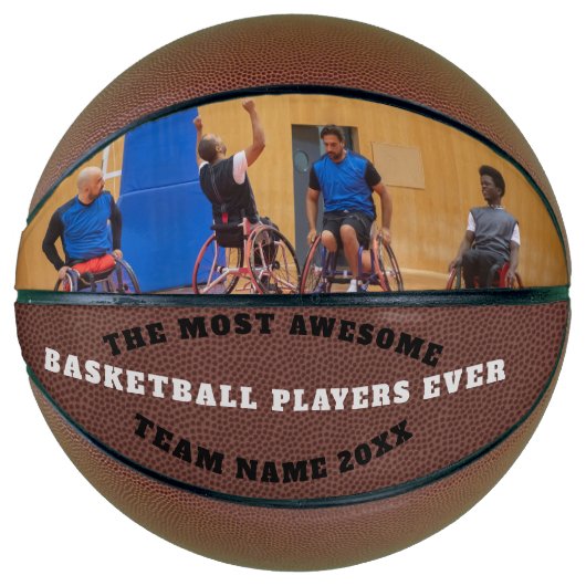 Basketball Team Foto Aangepaste tekst aangepast Basketbal (Voorkant)