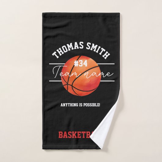 Basketball Team Hand Towel –Custom Player or Coach Handdoek (Handdoek)