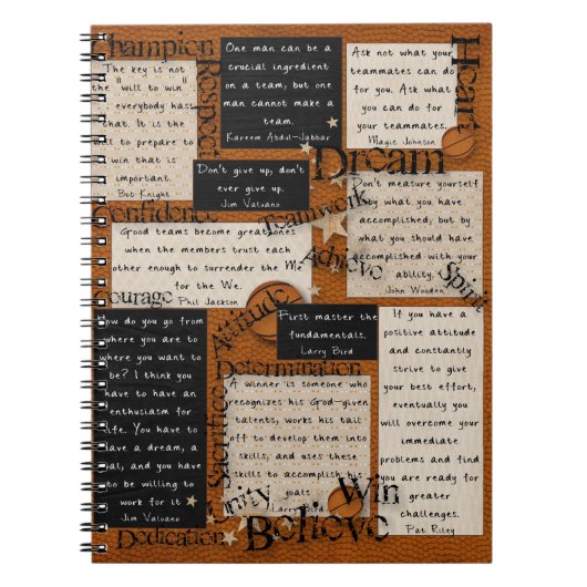 Basketball Team Inspiration Notebook Notitieboek (Voorkant)