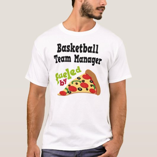 Basketball Team Manager (Funny) Pizza T Shirt (Voorkant)
