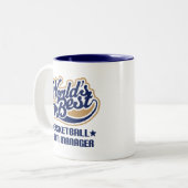 Basketball Team Manager Gift Tweekleurige Koffiemok (Voorkant links)