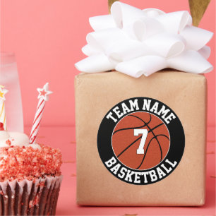 Basketball Team Name en Player Number Custom Ronde Sticker