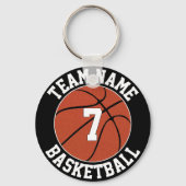 Basketball Team Name en Player Number Custom Sleutelhanger (Achterkant)