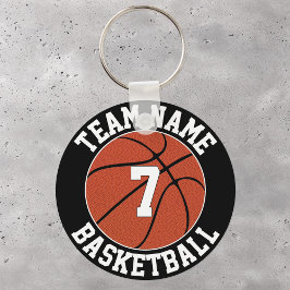 Basketball Team Name en Player Number Custom Sleutelhanger