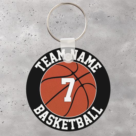 Basketball Team Name en Player Number Custom Sleutelhanger