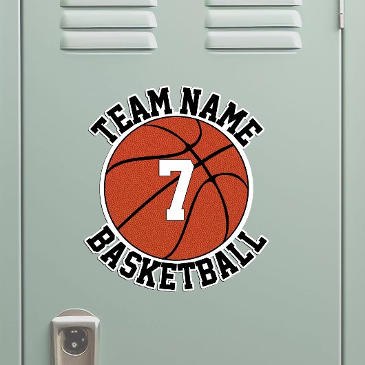 Basketball Team Name & Player Number Custom Sports Sticker