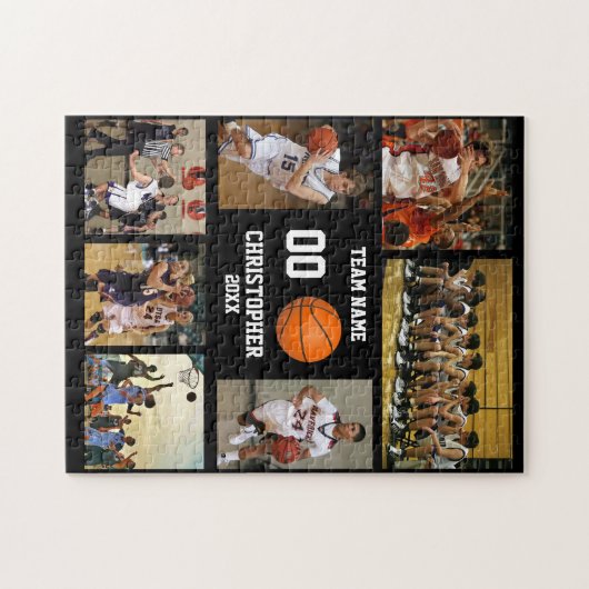 Basketball Team Photo Collage Legpuzzel (Horizontaal)