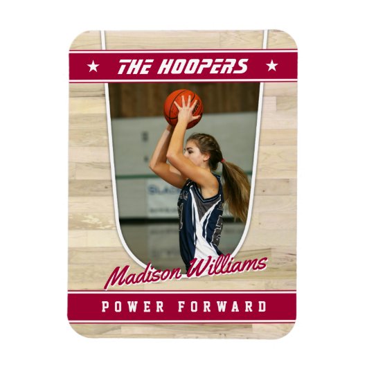 Basketball Team  Red Souvenir Magneet (Verticaal)