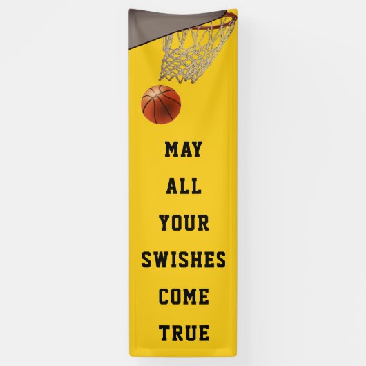 Basketball Team Yellow Spandoek (Verticaal)