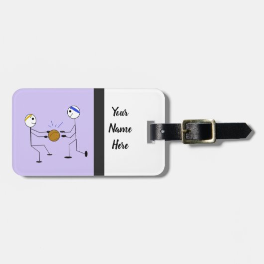 Basketball Teammates Sport Bagagelabel (Voorkant horizontaal)