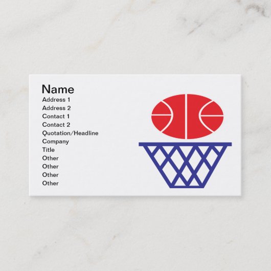 Basketball-teken Visitekaartje (Voorkant)