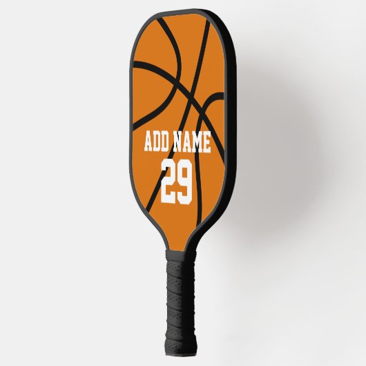 Basketball Tekening met Sportnaam en nummer Pickleball Paddle (Links)