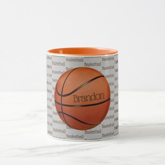 Basketball Text Design Coffee Mok (Midden)