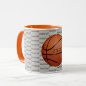 Basketball Text Design Coffee Mok (Voorkant links)