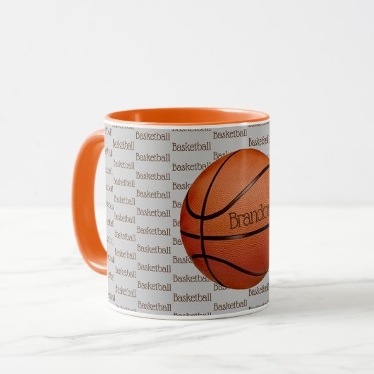 Basketball Text Design Coffee Mok (Voorkant links)