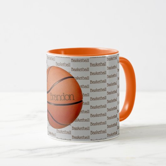 Basketball Text Design Coffee Mok (Voorkant rechts)