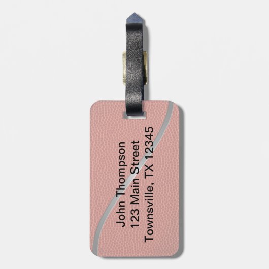 Basketball Texture Bagagelabel (Achterkant verticaal)