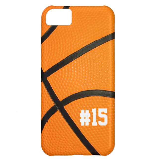 Basketball Texture Personalized # iPhone5 hoesje (Achterkant)