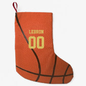 Basketball Texture Personalized Stocking Kleine Kerstsok (Voorkant)