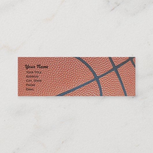 Basketball _textured_r,w,b hoepelnetskinny mini visitekaartje (Voorkant)