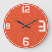 Basketball Textured Sports Clock Grote Klok (Voorkant)