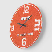 Basketball Textured Sports Custom Name Team Grote Klok (Hoek)
