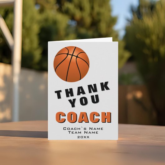 Basketball Thank you Coach Card Bedankkaart