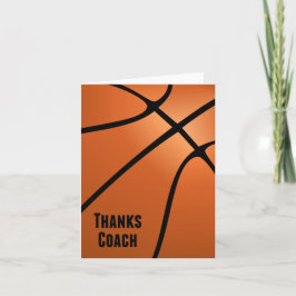 Basketball Thanks Coach Bold Design-Blank Inside Bedankkaart