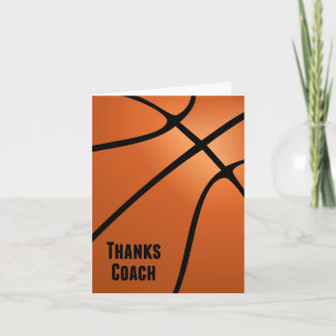 Basketball Thanks Coach Bold Design-Blank Inside Bedankkaart