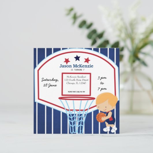 Basketball-thema Kaart (Staand voorkant)