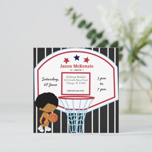 Basketball-thema Kaart (Staand voorkant)