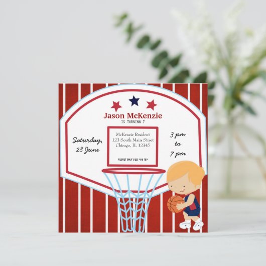 Basketball-thema Kaart (Staand voorkant)