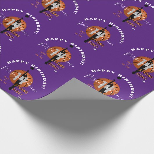 Basketball Theme Birthday Gift Wrap HAMbyWG Cadeaupapier (Hoek)
