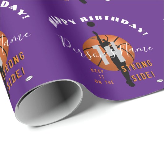 Basketball Theme Birthday Gift Wrap HAMbyWG Cadeaupapier (Rol Hoek)