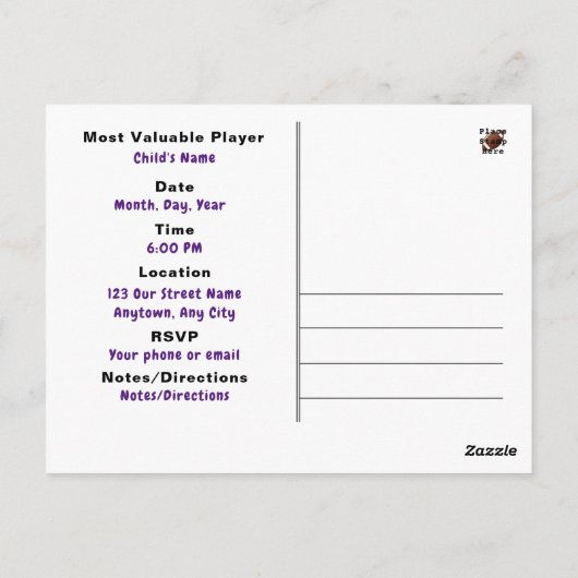 Basketball Theme Boys Briefkaart Uitnodiging HAMby (Achterkant)