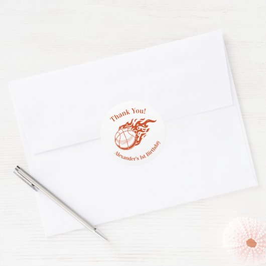 Basketball themed thank you stickers (Envelop)