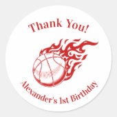 Basketball themed thank you stickers 2 (Voorkant)