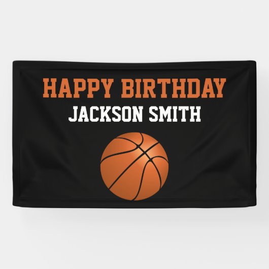 Basketball Theren Happy Birthday Spandoek (Horizontaal)