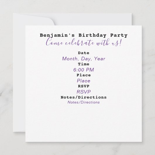 Basketball Therethday Invitation HAMbWG Kaart (Achterkant)