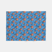 Basketball Thlege Pattern Blue Fleece Blanket (Voorkant (Horizontaal))