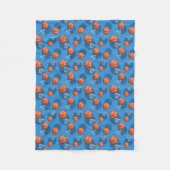 Basketball Thlege Pattern Blue Fleece Blanket (Voorkant)