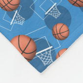Basketball Thlege Pattern Blue Fleece Blanket Deken (Hoek)